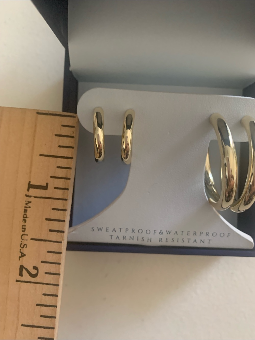 Aquamir Shiny Gold-Tone Double Hoop Earring Set - Picture 7 of 7